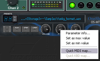 Quick MIDI control mapping